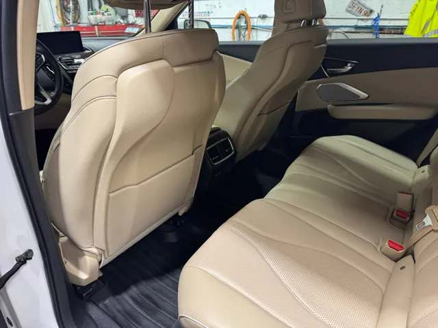 Acura RDX cream leather rear seats after interior detail