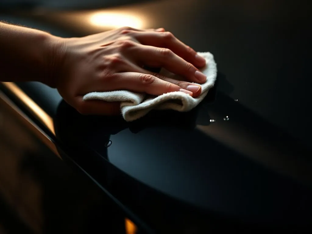 Water sheeting off ceramic coated surface