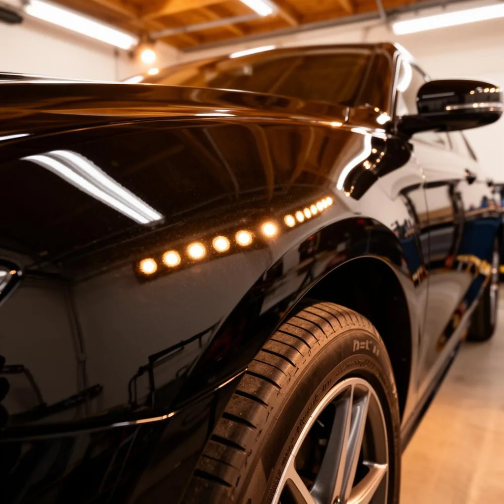 Mirror-like deep gloss on dark automotive paint