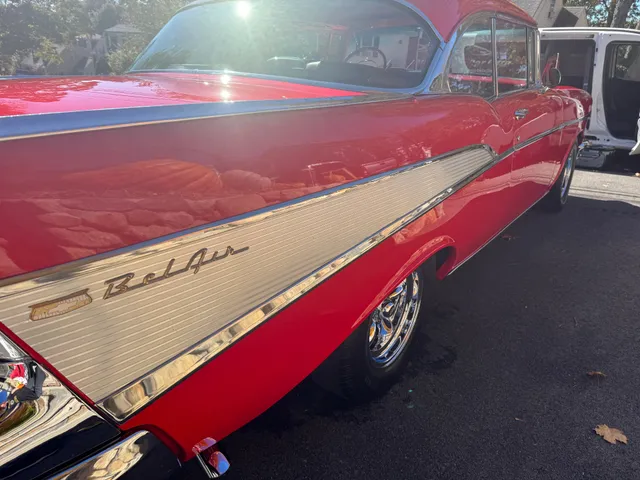 Classic 1957 Chevy Bel Air side profile showing Bel Air badge