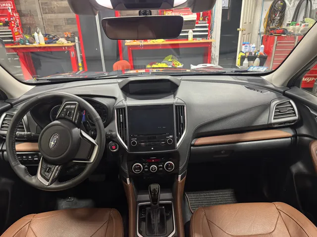 Subaru Ascent dashboard and center console after detailing